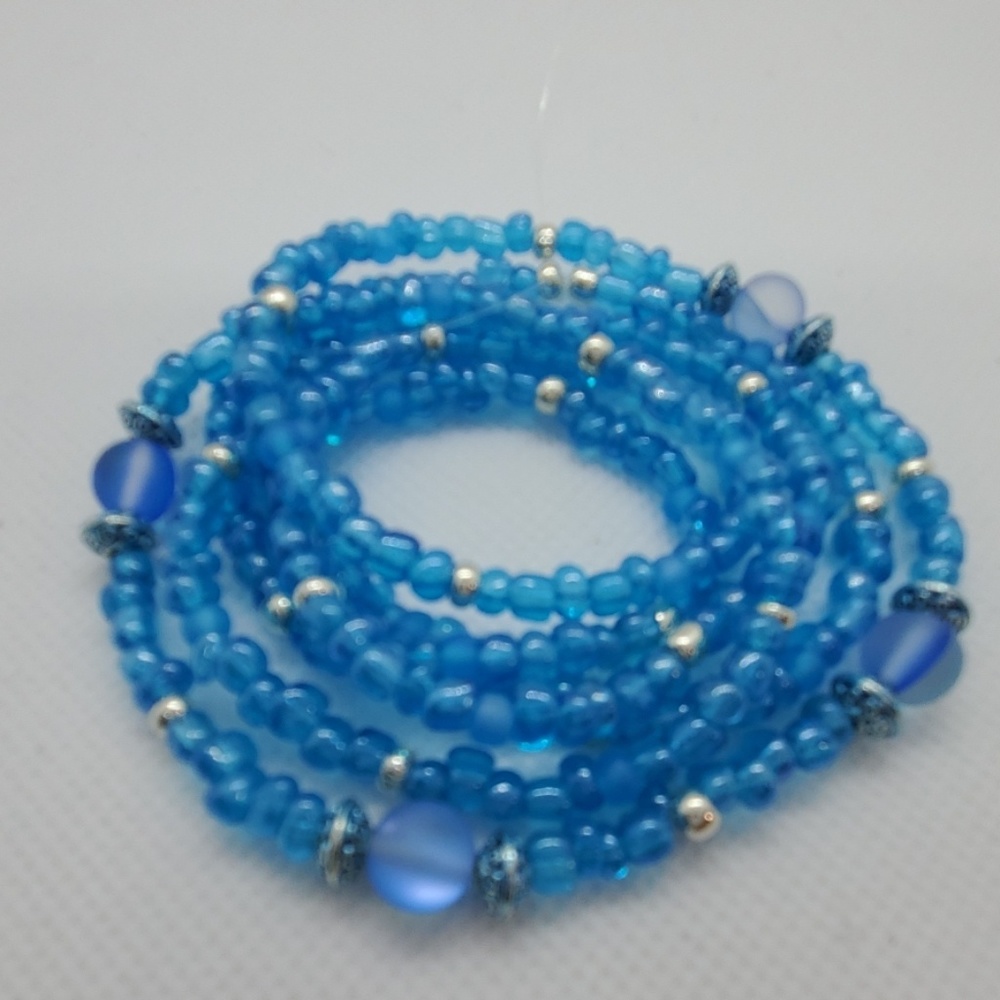 Beautiful blue waist beads